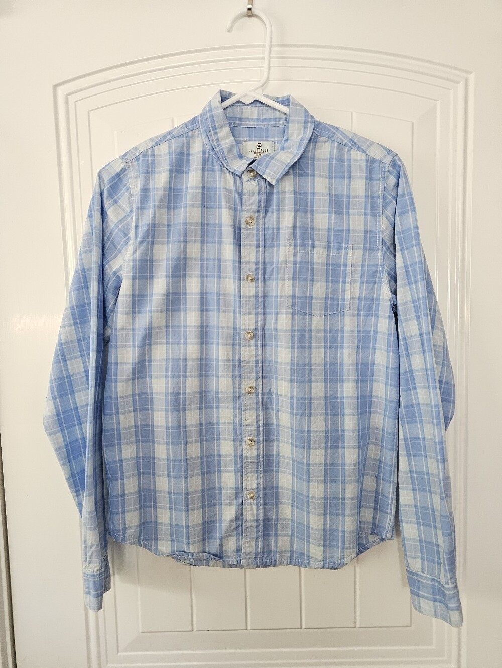 Class Club Light Blue Plaid Button-Up Shirt - Boys 14 / 16